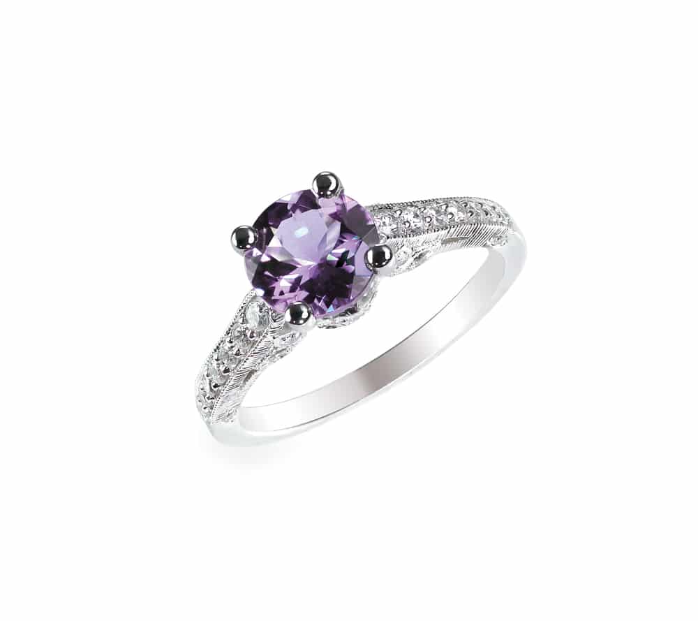 diamond amethyst purple ring