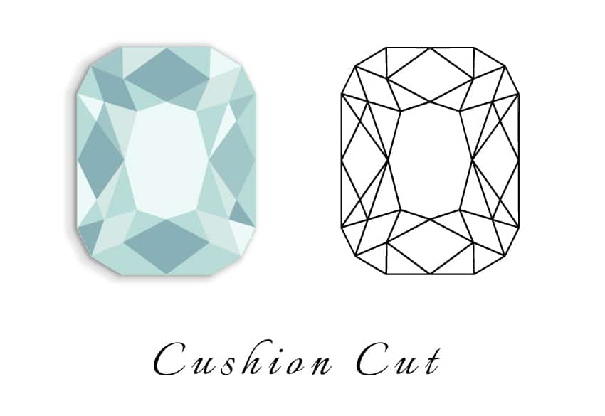 cushion cut diamond illustration