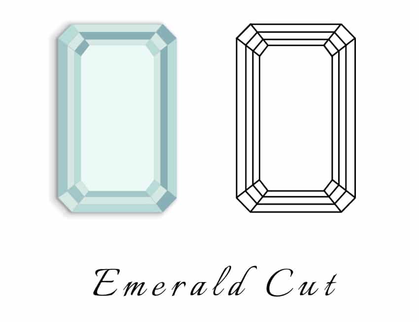 emerald cut diamond illustration