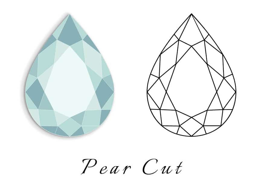 pear cut diamond illustration