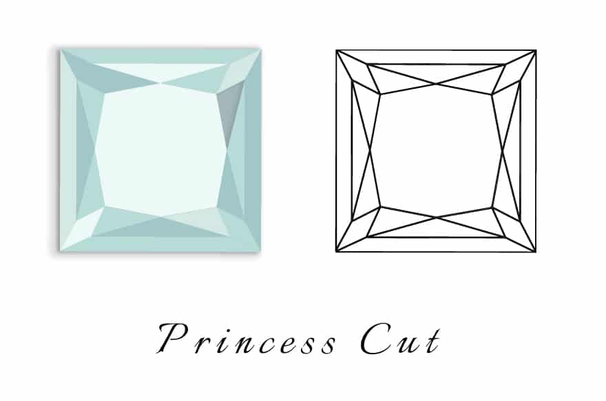 princess cut diamond illustration