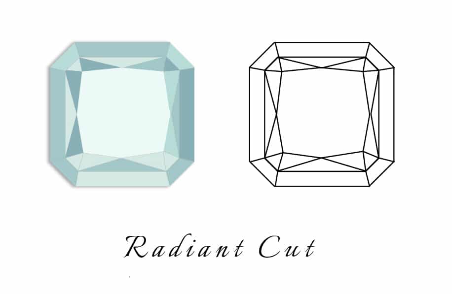 radiant cut diamond illustration