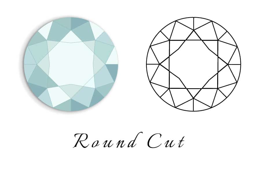 round cut diamond illustration