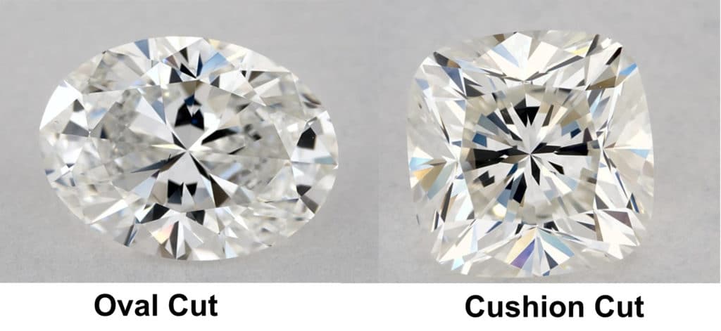 oval vs cushion cut example