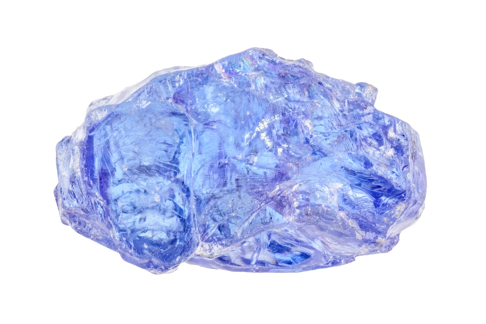 Uncut blue Tanzanite